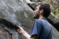 New River Gorge,s échauffement sur une belle dalle en 5.9 (5+)