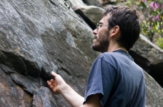 New River Gorge,s échauffement sur une belle dalle en 5.9 (5+) 