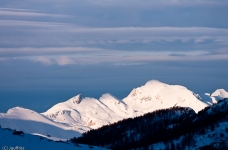 Coucher de soleil sur la Haute Roya en montant au Refuge des Merveilles