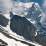 Le couloir d'accès devant le Mont Blanc