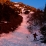 Le couloir vu du bas et début du ski 