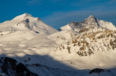 Très belle lumière sur la Grande Motte et la Grande Casse au départ